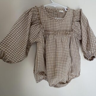Girls Puff Sleeve Romper