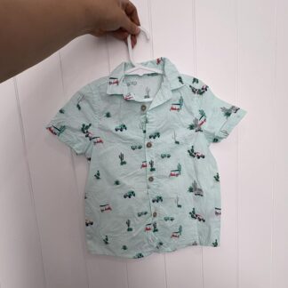 Car Print Button Shirt