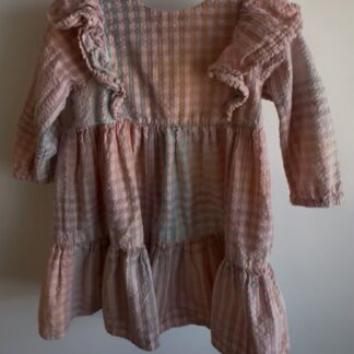 Long Sleeve Pink Frill Dress