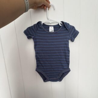 Blue/Black Strip Short Onesie