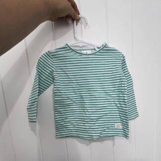 Green/White Stripe Long Shirt